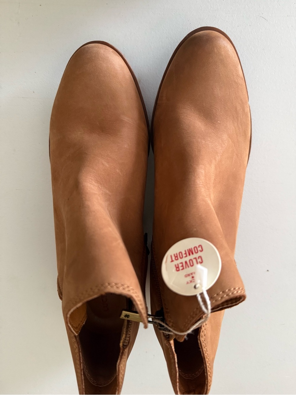 Lucky Brand Cognac Leather Chelsea Booties